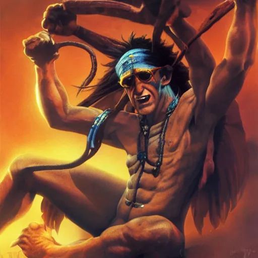 Prompt: john lennon as dhalsim street fighter, ultra realistic, concept art, intricate details, highly detailed, photorealistic, octane render, 8 k, unreal engine, art by frank frazetta, simon bisley, brom