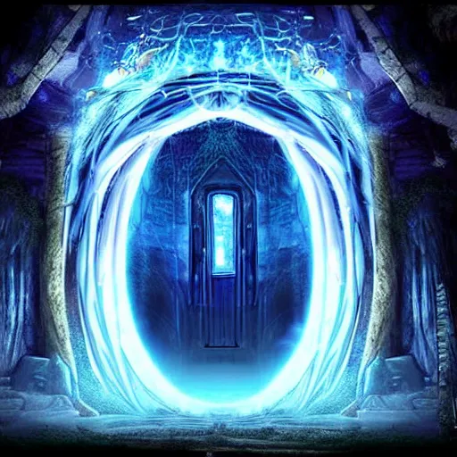 Prompt: Forbidden portal to another world.