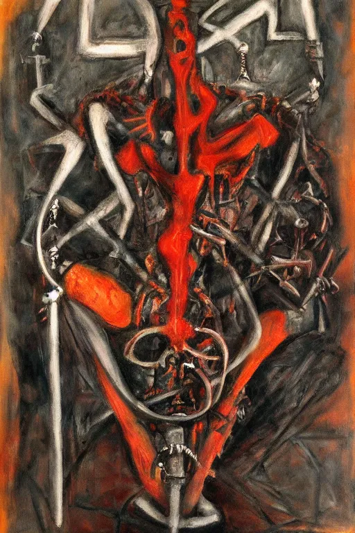 Image similar to biomechanical talisman of evil stygian rituals, god of darkness by maggi mcdonald, mark rothko, sabina klein