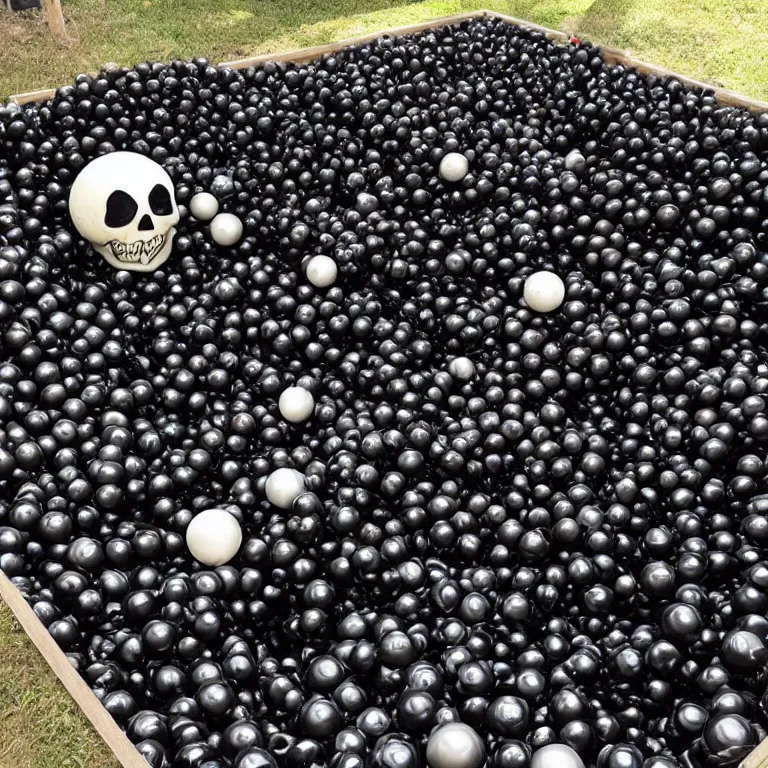 Prompt: An extremely spooky gothic ball pit