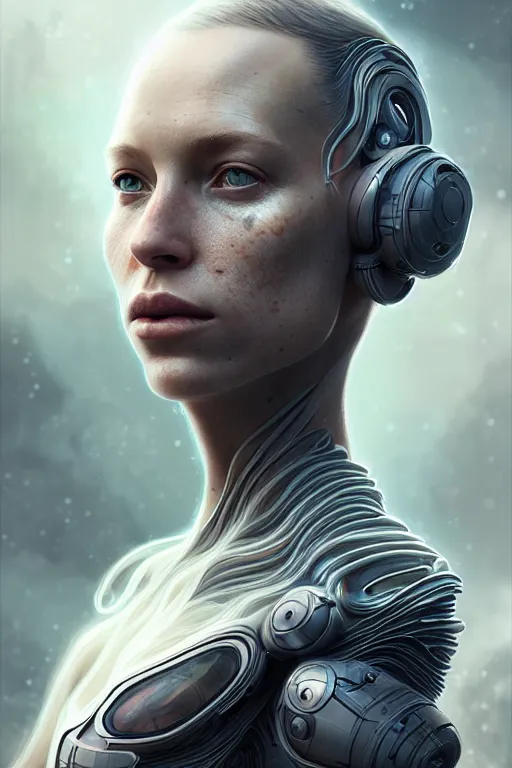 Prompt: epic professional digital art of female starship cyborg, by leesha hannigan, iris van herpen, artstation, cgsociety, wlop, epic, much wow, much detail, gorgeous, detailed, masterpiece