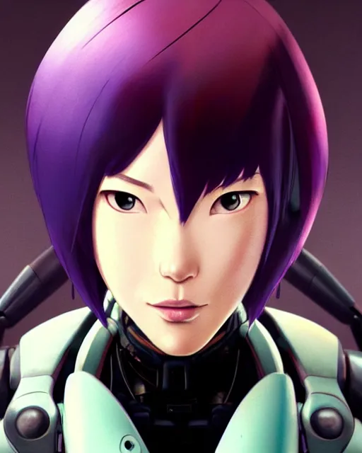 Image similar to weta disney pixar movie still portrait photo of motoko kusanagi the major ghost in the shell : : as cyborg woman by pixar : : by weta, wlop, ilya kuvshinov, rossdraws, artgerm, marvel, maxim cover, latex, octane render, sweaty, iridescent, bright morning, anime, liosh, mucha : :