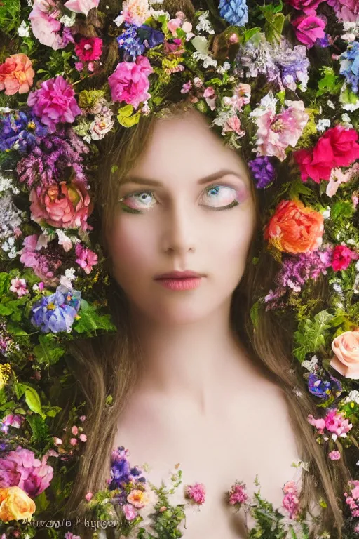 beautiful elven women clothed in flowers by malgorzata | Stable ...