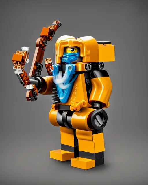 Prompt: photo of official lego bionicle! lech!!! wałesa!!! with a small! moustache!, 4 k, product photography, high quality