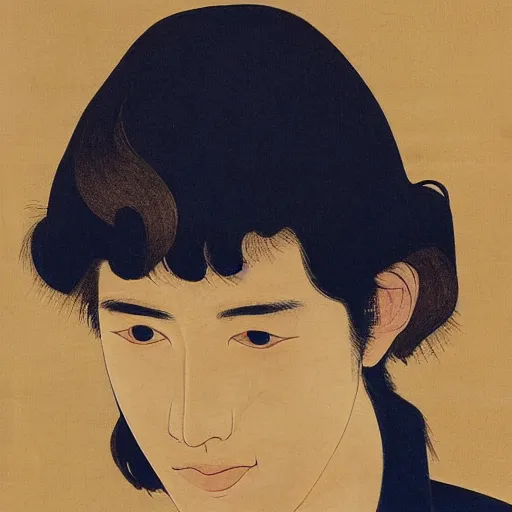 Prompt: “ pablo pascal portrait by ikenaga yasunari and ayana otake and ko rakusui, 6 0 s poster, drawing, realistic, sharp focus, japanese, dreamy, nostalgia, faded, golden hues, floral clothes ”