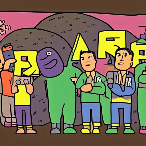 Image similar to Illustration of what the world would be like if we were to make a movie about aliens and their race and they came to Earth and made this cartoon about us.