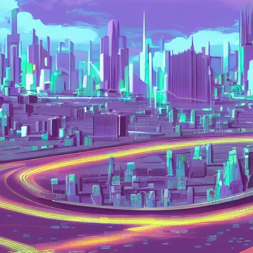 Prompt: futuristic city with no cars, digital art