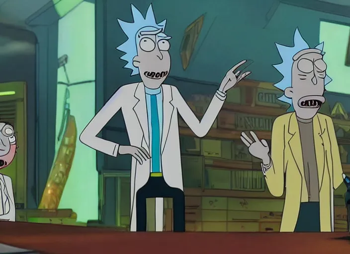 Prompt: film still of rick sanchez and morty in the new scifi movie 4 k,,,,,,,,,,,,,,,,,,,,,,,,,,,,,,,,,,,,,,,,,,,,,,,, rick and morty