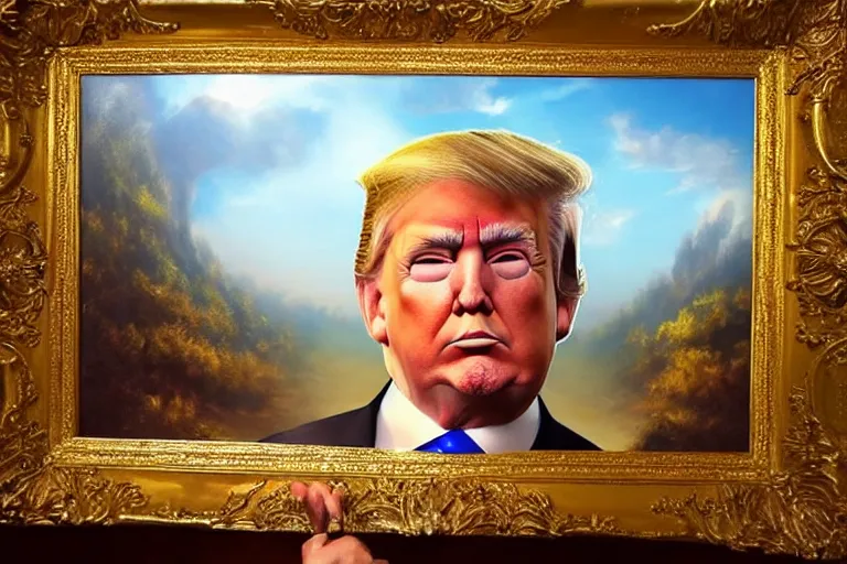 Prompt: trump, fantasy, painting, ultra realistic!!!, clear weather, golden hour, sharp focus