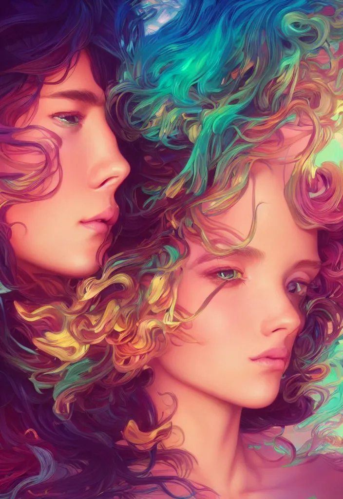 Image similar to beautiful, young woman, detailed gorgeous face, vaporwave aesthetic, synthwave, colorful, psychedelic, artstation, concept art, smooth, extremely sharp detail, finely tuned detail, ultra high definition, 8 k, unreal engine 5, ultra sharp focus, illustration, art by artgerm, greg rutkowski and alphonse mucha