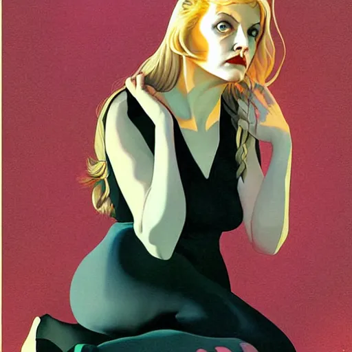 Image similar to comic art by joshua middleton, actress, sheryl lee as laura palmer in the tv show, twin peaks,