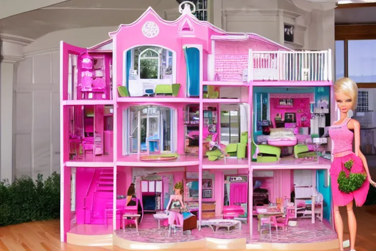 Prompt: a photo of real life barbie house