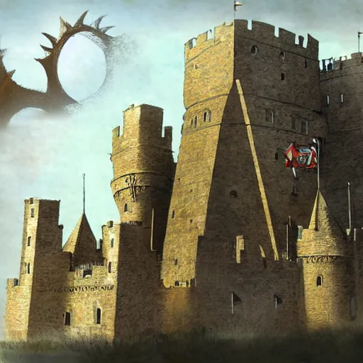 Prompt: giant medieval tower concept art