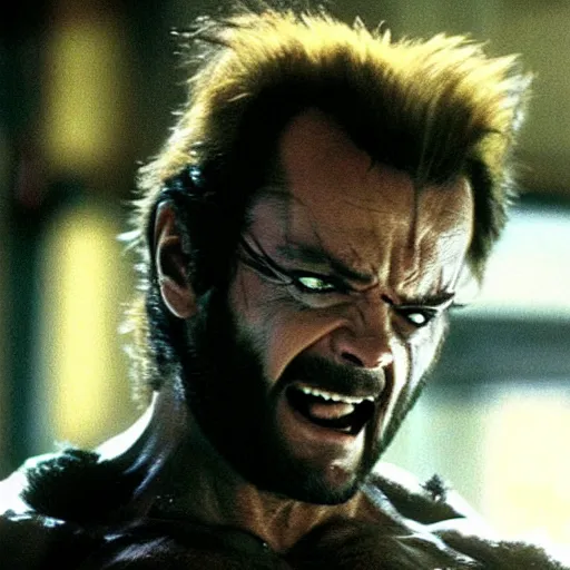 Prompt: Jack Nicholson as wolverine in x-men (2000), still from movie