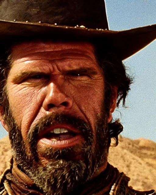 Image similar to film still close up shot of ron perlman in the movie a fistful of dollars. photographic, photography