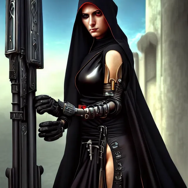 Image similar to cyberpunk nun warrior artgerm anne stokes highly detailed 8 k hdr smooth sharp focus high resolution award - winning photo photorealistic