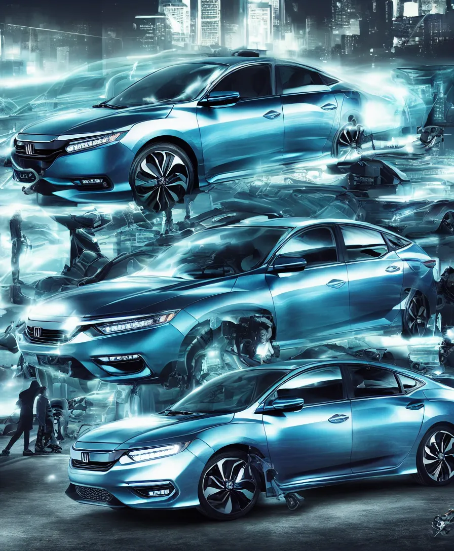 Prompt: honda insight tron future vapor wave cyber punk product shot photoshoot