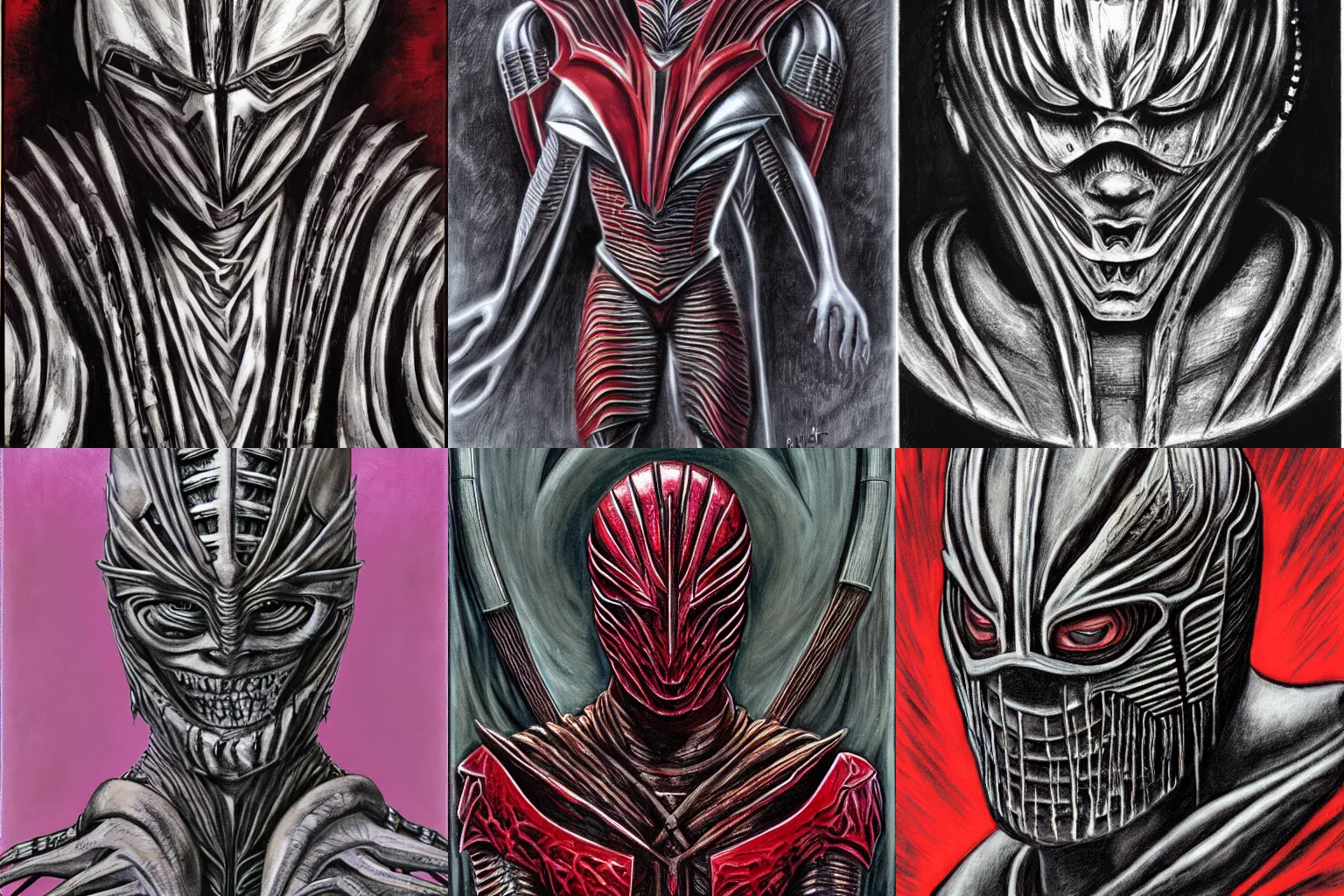 Prompt: Lord Zedd by H.R. Giger. Portrait.