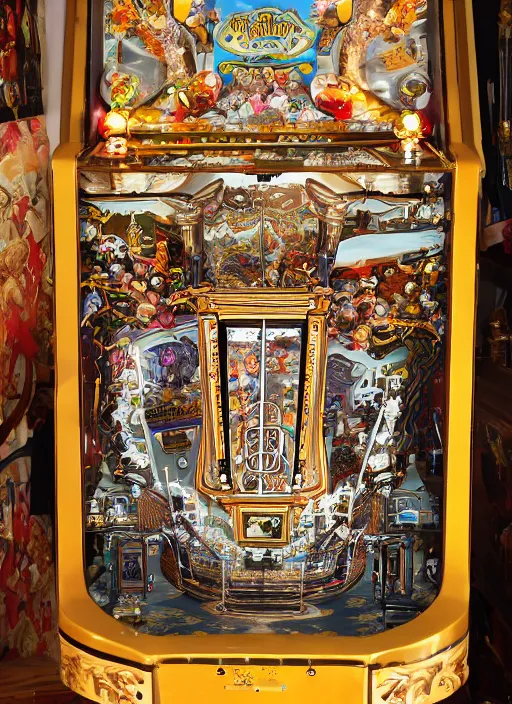 Image similar to rococo-style pinball machine