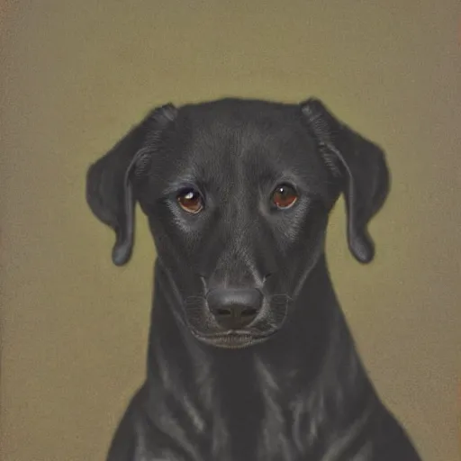 Prompt: Portrait of a Huntaway dog by Edwin Megargee