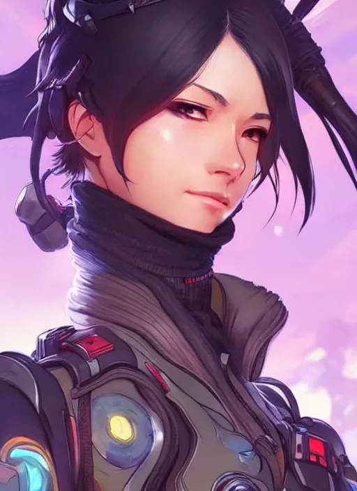 Image similar to Mercy in apex legends as an anime character digital illustration portrait design by Ross Tran, artgerm detailed, soft lighting