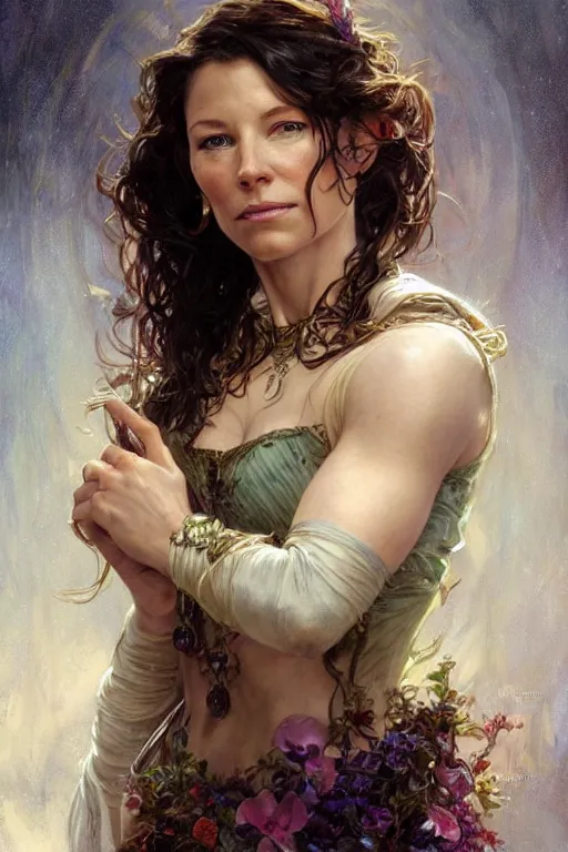 Prompt: Evangeline Lilly portrait, fantasy, elegant, intricate, by Stanley Artgerm Lau, greg rutkowski, thomas kindkade, alphonse mucha, loish, norman Rockwell