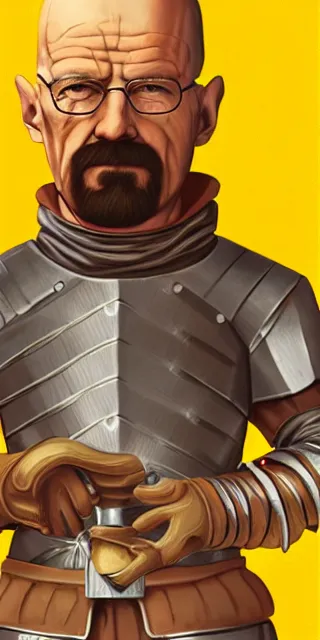 Prompt: walter white as a knight in shining armor, trending on artstation