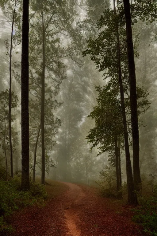 Prompt: a hq beautiful digital glossy clear sharp of a detailed forest path with pine trees fog by james gurney, constrast 8 k resolution trending on artstation