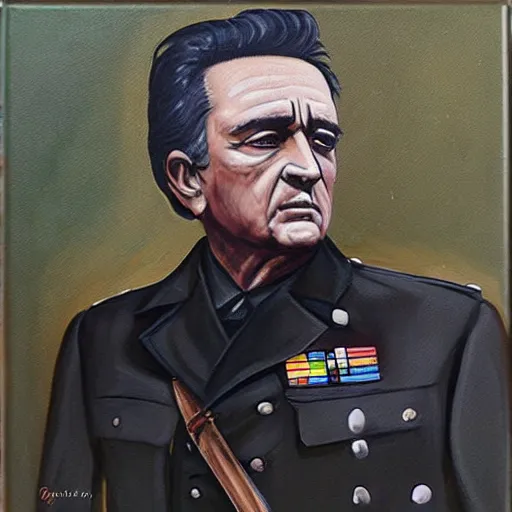 Image similar to “Oil painting of Johnny Cash as a World War 1 general, 4k”