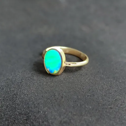 Prompt: product shot of a opal ring