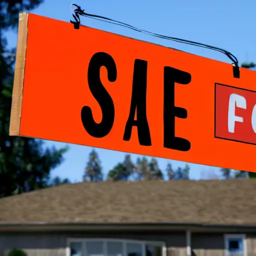 Prompt: a sign that says for sale