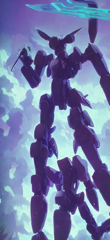 Image similar to giant humanoid plant mecha, forest, key art, aesthetic, anime, shigeto koyama, hiroyuki imaishi