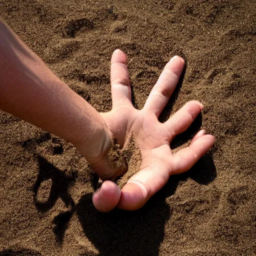 Image similar to desperate hand emerging from the sand