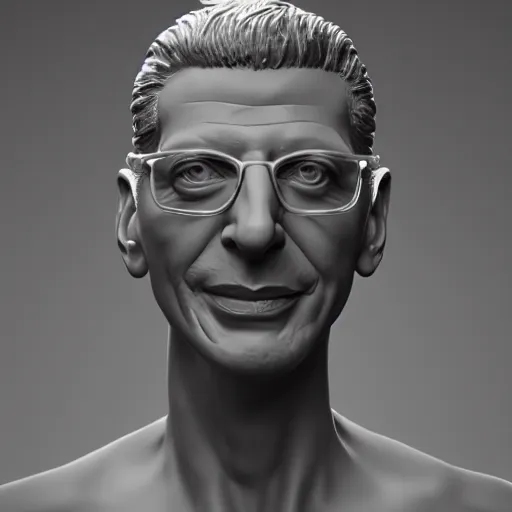 Image similar to hyperrealistic dslr statue of jeff goldblum made of dry navy beans, stunning 8 k octane comprehensive 3 d render, inspired by istvan sandorfi & greg rutkowski & unreal engine, perfect symmetry, dim volumetric cinematic lighting, extremely hyper - detailed, incredibly real lifelike attributes & flesh texture, intricate, masterpiece, artstation, stunning