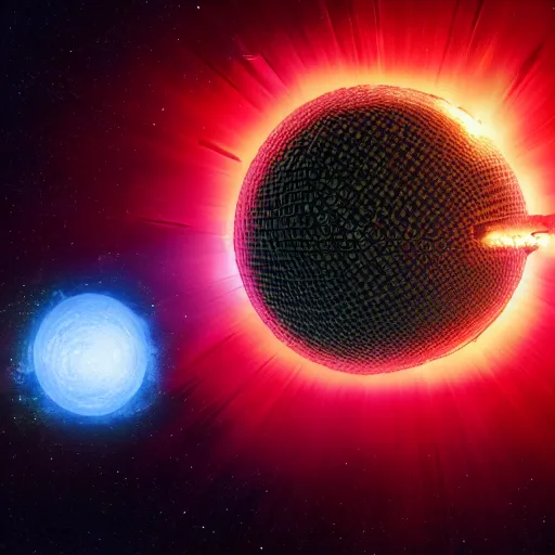 Image similar to a dyson sphere surrounding a red giant prior to collapsing