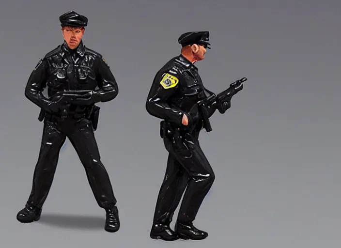 Image similar to Image on the store website, eBay, 80mm Resin figure model of a cop with pistol.