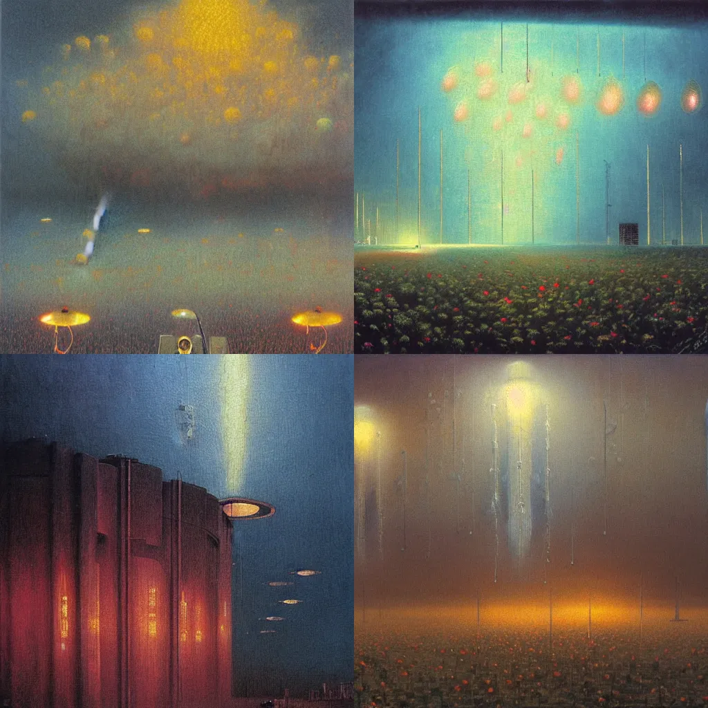 Prompt: detailed painting of a satellite stations, exterior, floral ornaments, volumetrics lights thunderstorm, beam of bright lights through the clouds, beksinski, bougeureau