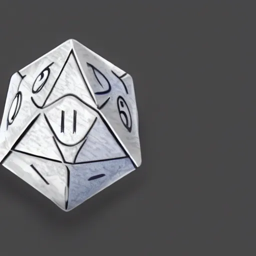 Prompt: a sketch of a twenty sided die made by water fountain, simple shape, vector, illustrator, clean, ultra realistic, art, perfect straight lines, extremely detailed, unreal engine render