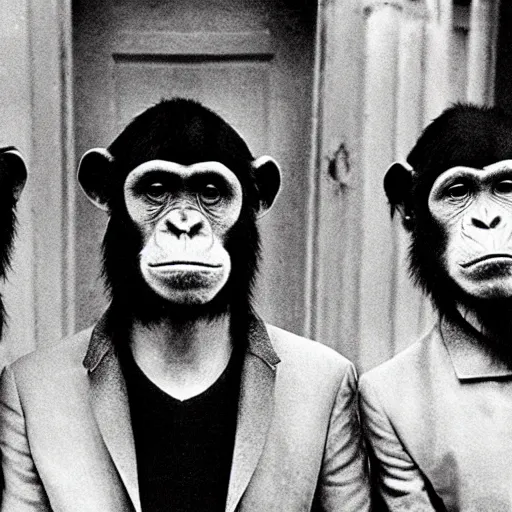 Image similar to the beatles as chimpanzees