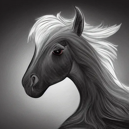 Image similar to a mutant horse,digital sketch