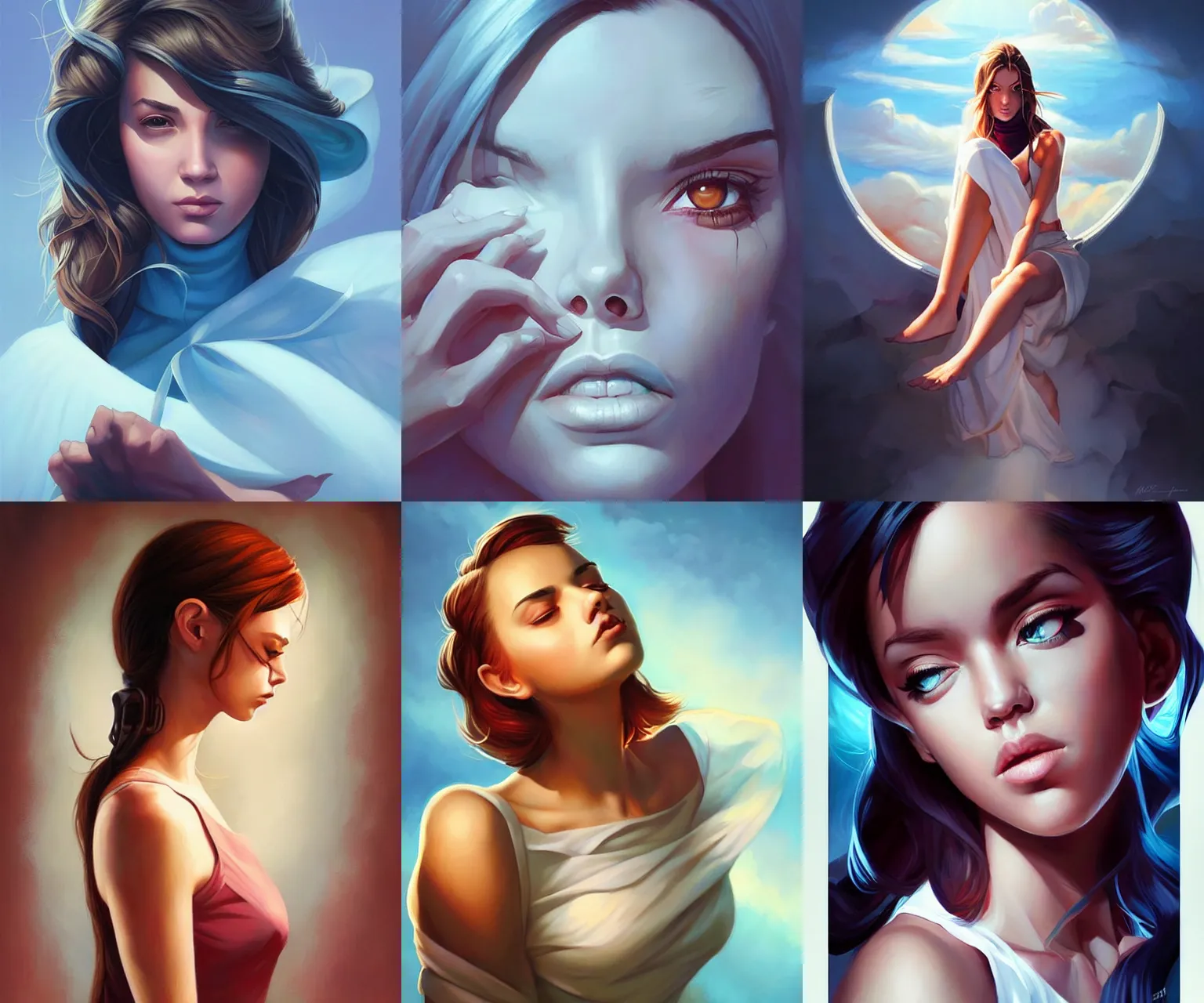 Prompt: dramatic portrait by artgerm and loish, rhads, stunning artwork, ambient