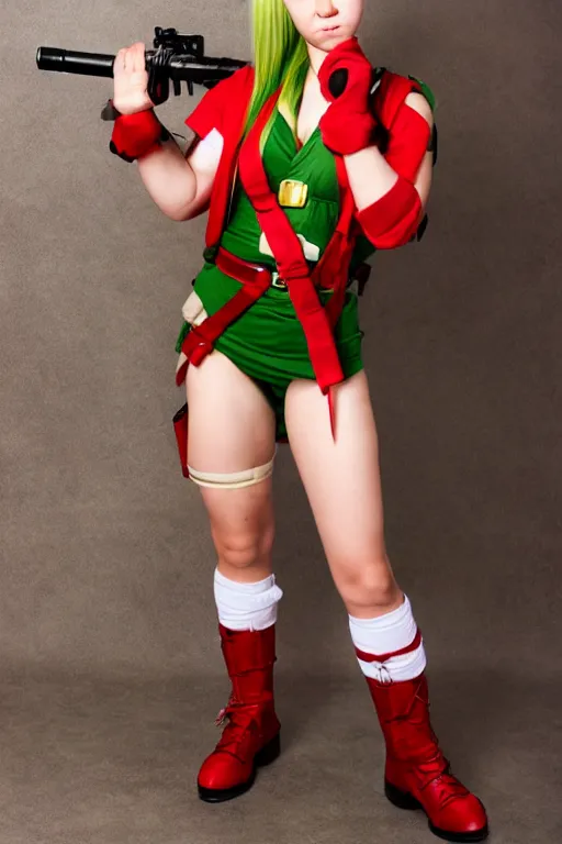 Image similar to cosplaying as cammy from street fighter, professional photo, trending on deviantart