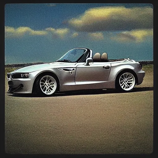 Prompt: “Picture of BMW Z3 car painted by Leonardo da Vinci”