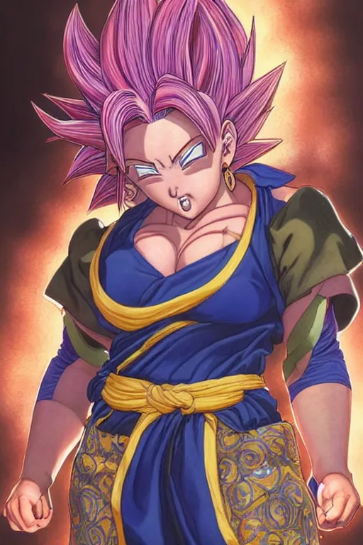 beautiful female saiyan Potara Earring Fusion