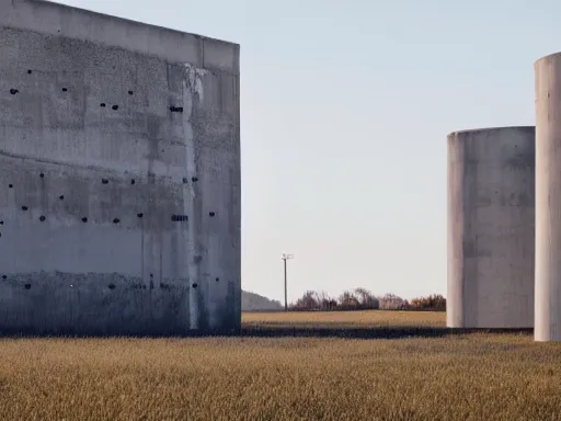 Image similar to a building in the middle of a concrete field