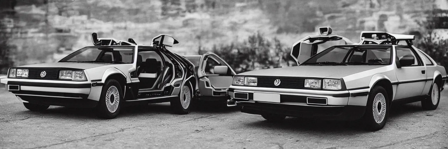 Image similar to Volkswagen sedan edition from “DeLorean”, from “Back to the future”