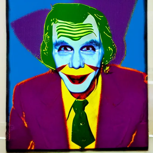 Image similar to Andy Warhol as the Joker