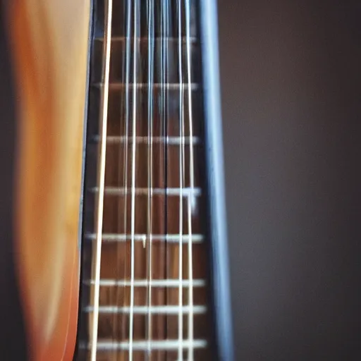 Image similar to a closeup photo of an electric guitar headstock