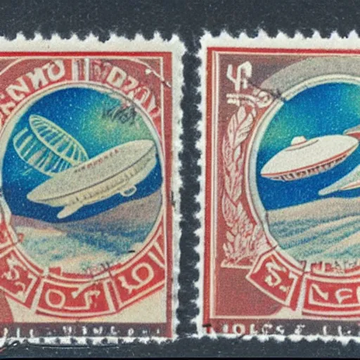 Image similar to stamps showing a ufo,