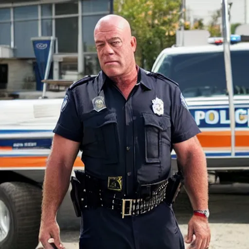 Prompt: photo of dean norris in a police putfit